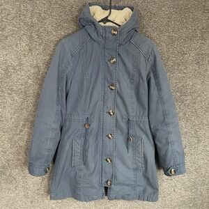 LL BEAN Sherpa Lined Coat Womens Size XS Blue‎